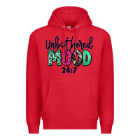 Red Unbothered mood 24:7 Premium Hoodie - RanaPortraitStore