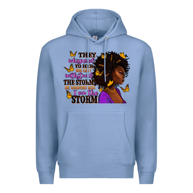 They Whispered To Her Afro Woman Premium Hoodie by RanaPortraitStore | Teevron