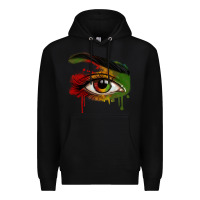 Black Watercolor Juneteenth eyes Premium Hoodie - RanaPortraitStore