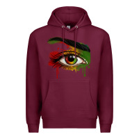 Burgundy Watercolor Juneteenth eyes Premium Hoodie - RanaPortraitStore