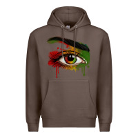 Coffee Watercolor Juneteenth eyes Premium Hoodie - RanaPortraitStore