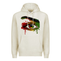 Oatmeal Heather Watercolor Juneteenth eyes Premium Hoodie - RanaPortraitStore