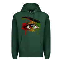 Sports Green Watercolor Juneteenth eyes Premium Hoodie - RanaPortraitStore