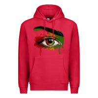 Cardinal Watercolor Juneteenth eyes Premium Hoodie - RanaPortraitStore