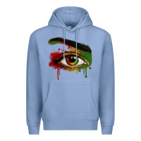 Colony Blue Watercolor Juneteenth eyes Premium Hoodie - RanaPortraitStore