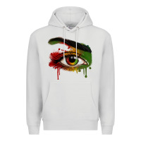 Dove Grey Watercolor Juneteenth eyes Premium Hoodie - RanaPortraitStore