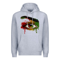 Heather Grey Watercolor Juneteenth eyes Premium Hoodie - RanaPortraitStore