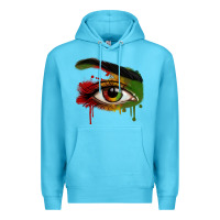 Ocean Blue Watercolor Juneteenth eyes Premium Hoodie - RanaPortraitStore