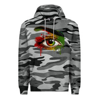Slate Camo Watercolor Juneteenth eyes Premium Hoodie - RanaPortraitStore