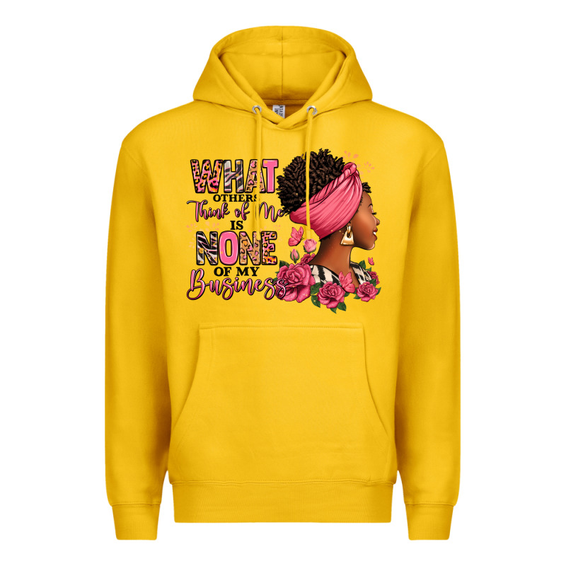 What Other Think Of Me Is None Of My Business Afro Premium Hoodie by RanaPortraitStore | Teevron