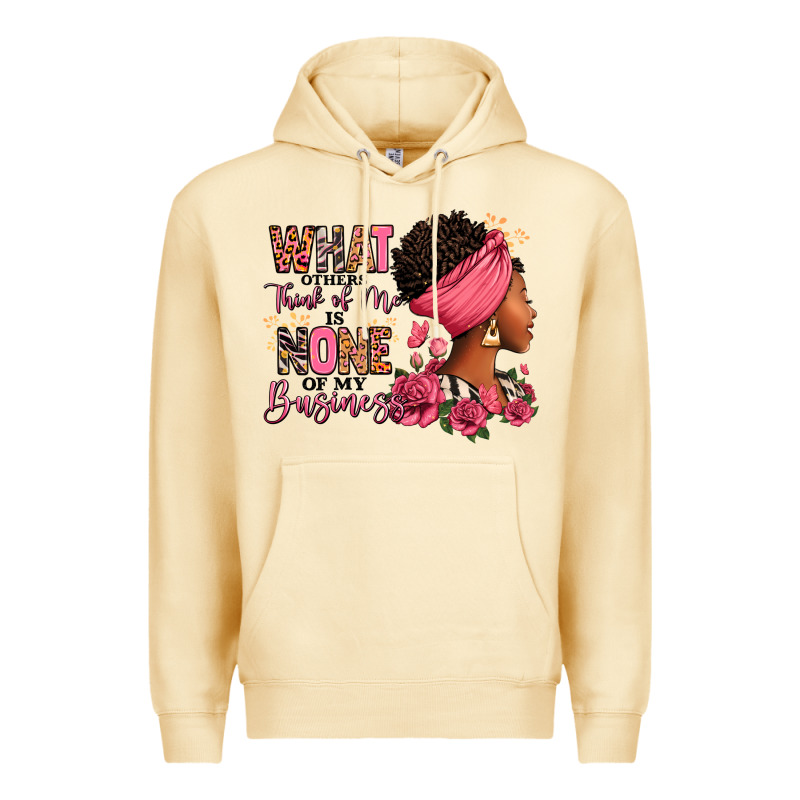 What Other Think Of Me Is None Of My Business Afro Premium Hoodie by RanaPortraitStore | Teevron