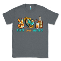 Charcoal Heather Peace Love Whiskey Classic Tee - BundleAndBundleShop