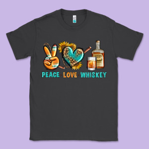 Peace Love Whiskey Classic Tee Designed By Bundleandbundleshop
