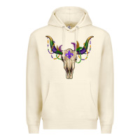 Sandshell Mardi Gras Bull Skull Premium Hoodie - RanaPortraitStore