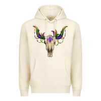 Tofu Mardi Gras Bull Skull Premium Hoodie - RanaPortraitStore