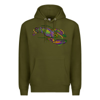 Army Green Mardi Gras Crawfish Premium Hoodie - RanaPortraitStore