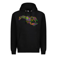 Black Mardi Gras Crawfish Premium Hoodie - RanaPortraitStore