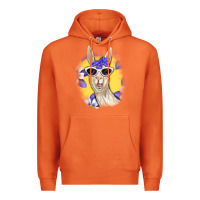 Carrot Llama With Sunglasses Premium Hoodie - RanaPortraitStore