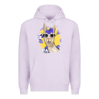 Lilac Llama With Sunglasses Premium Hoodie - RanaPortraitStore