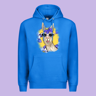 Llama With Sunglasses Premium Hoodie Designed By Ranaportraitstore