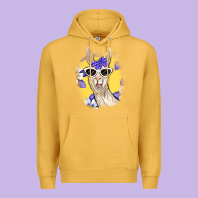 Llama With Sunglasses Premium Hoodie Designed By Ranaportraitstore