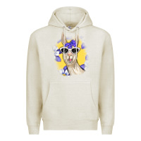 Oatmeal Heather Llama With Sunglasses Premium Hoodie - RanaPortraitStore