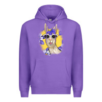 Purple Llama With Sunglasses Premium Hoodie - RanaPortraitStore