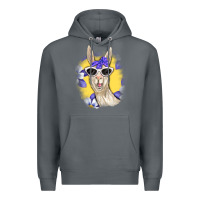 Rock Llama With Sunglasses Premium Hoodie - RanaPortraitStore