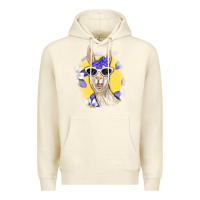 Sandshell Llama With Sunglasses Premium Hoodie - RanaPortraitStore