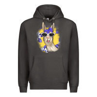 Smoke Llama With Sunglasses Premium Hoodie - RanaPortraitStore