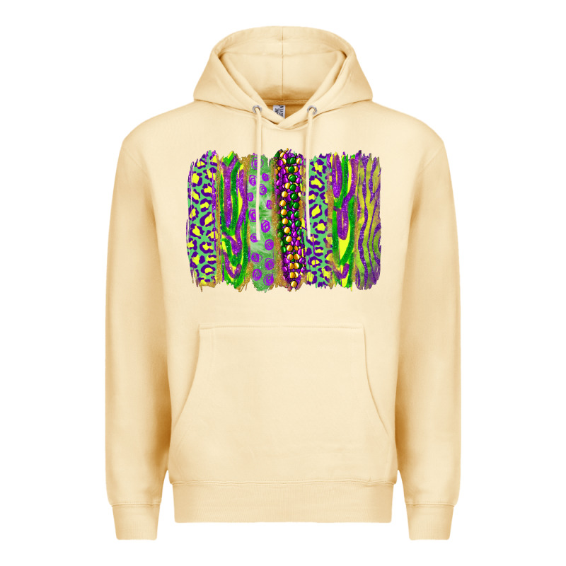 Mardi Gras Leopard Beads Brushstrokes Premium Hoodie by RanaPortraitStore | Teevron