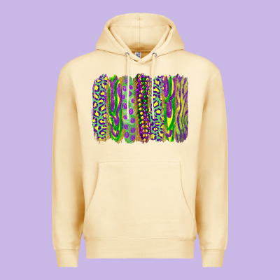 Mardi Gras Leopard Beads Brushstrokes Premium Hoodie Designed By Ranaportraitstore