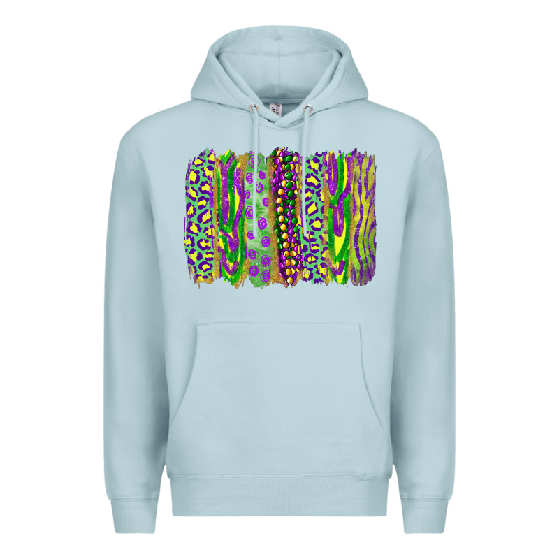 Mardi Gras Leopard Beads Brushstrokes Premium Hoodie by RanaPortraitStore | Teevron