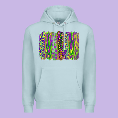 Mardi Gras Leopard Beads Brushstrokes Premium Hoodie Designed By Ranaportraitstore
