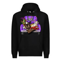 Black Mardi Gras Truck With Farm Animals Premium Hoodie - RanaPortraitStore