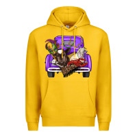 Lemon Mardi Gras Truck With Farm Animals Premium Hoodie - RanaPortraitStore