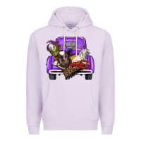 Lilac Mardi Gras Truck With Farm Animals Premium Hoodie - RanaPortraitStore