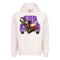 Pale Pink Mardi Gras Truck With Farm Animals Premium Hoodie - RanaPortraitStore