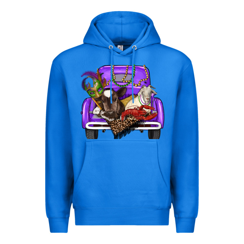 Mardi Gras Truck With Farm Animals Premium Hoodie by RanaPortraitStore | Teevron