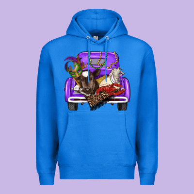 Mardi Gras Truck With Farm Animals Premium Hoodie Designed By Ranaportraitstore