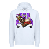 White Mardi Gras Truck With Farm Animals Premium Hoodie - RanaPortraitStore