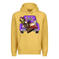 Antique Gold Mardi Gras Truck With Farm Animals Premium Hoodie - RanaPortraitStore