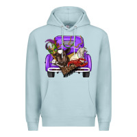 Blue Mist Mardi Gras Truck With Farm Animals Premium Hoodie - RanaPortraitStore