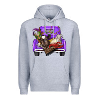 Heather Grey Mardi Gras Truck With Farm Animals Premium Hoodie - RanaPortraitStore