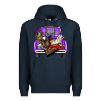 Navy Mardi Gras Truck With Farm Animals Premium Hoodie - RanaPortraitStore