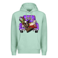 Seafoam Mardi Gras Truck With Farm Animals Premium Hoodie - RanaPortraitStore