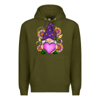 Army Green Mardi Gras gnome Premium Hoodie - RanaPortraitStore