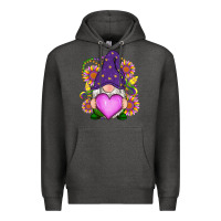 Charcoal Heather Mardi Gras gnome Premium Hoodie - RanaPortraitStore