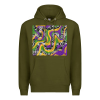 Army Green Mardi Gras Cowhide Premium Hoodie - RanaPortraitStore