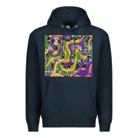 Navy Mardi Gras Cowhide Premium Hoodie - RanaPortraitStore